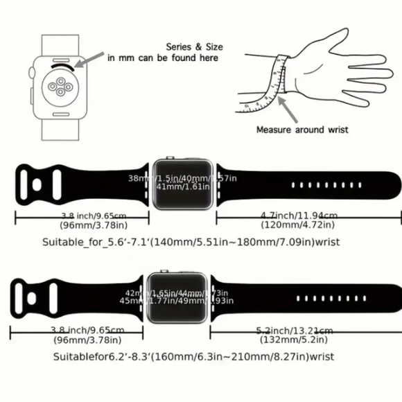 NEW BLACK Apple Watch Band - Silicone - Picture 2 of 5